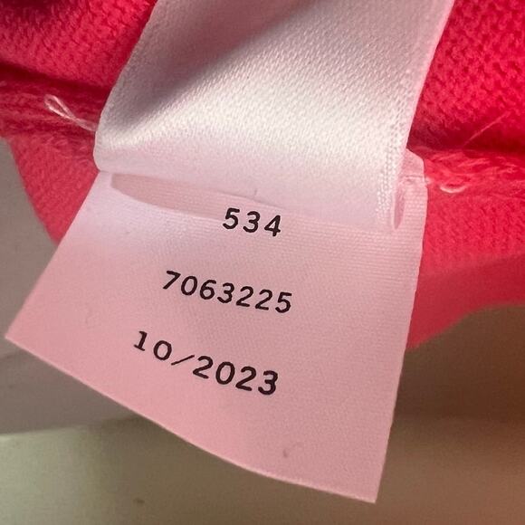 CeCe Knit Top Medium Pink Sweater Puff Sleeve Ribbed Crew Neck Cotton Minimalist - Picture 9 of 10